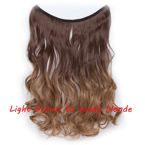 20inch Invisible Wire No Clip One Piece Halo Hair Extension flip in false hair Hairpieces Synthetic hair for women