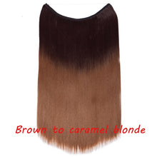 Load image into Gallery viewer, 20inch Invisible Wire No Clip One Piece Halo Hair Extension flip in false hair Hairpieces Synthetic hair for women