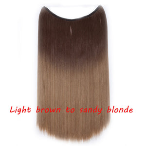 20inch Invisible Wire No Clip One Piece Halo Hair Extension flip in false hair Hairpieces Synthetic hair for women