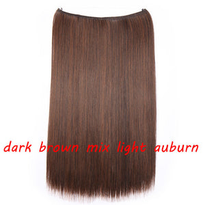 20inch Invisible Wire No Clip One Piece Halo Hair Extension flip in false hair Hairpieces Synthetic hair for women