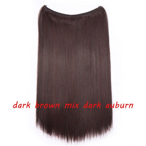 20inch Invisible Wire No Clip One Piece Halo Hair Extension flip in false hair Hairpieces Synthetic hair for women