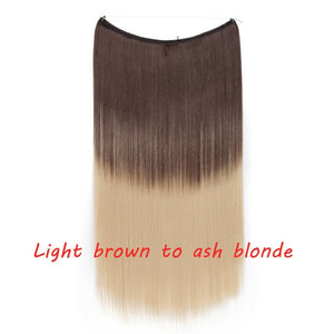 20inch Invisible Wire No Clip One Piece Halo Hair Extension flip in false hair Hairpieces Synthetic hair for women