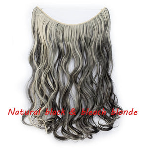 20inch Invisible Wire No Clip One Piece Halo Hair Extension flip in false hair Hairpieces Synthetic hair for women