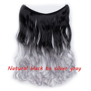 20inch Invisible Wire No Clip One Piece Halo Hair Extension flip in false hair Hairpieces Synthetic hair for women