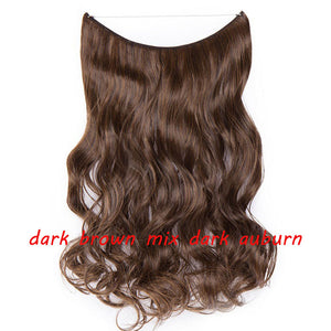 20inch Invisible Wire No Clip One Piece Halo Hair Extension flip in false hair Hairpieces Synthetic hair for women