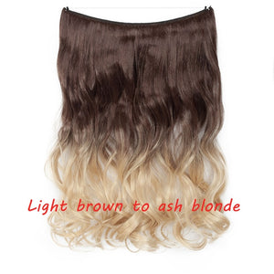 20inch Invisible Wire No Clip One Piece Halo Hair Extension flip in false hair Hairpieces Synthetic hair for women