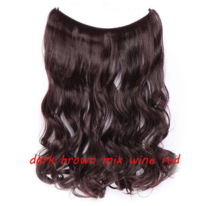 20inch Invisible Wire No Clip One Piece Halo Hair Extension flip in false hair Hairpieces Synthetic hair for women