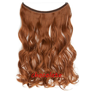 20inch Invisible Wire No Clip One Piece Halo Hair Extension flip in false hair Hairpieces Synthetic hair for women
