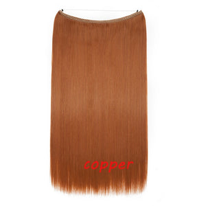 20inch Invisible Wire No Clip One Piece Halo Hair Extension flip in false hair Hairpieces Synthetic hair for women