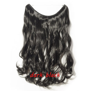 20inch Invisible Wire No Clip One Piece Halo Hair Extension flip in false hair Hairpieces Synthetic hair for women
