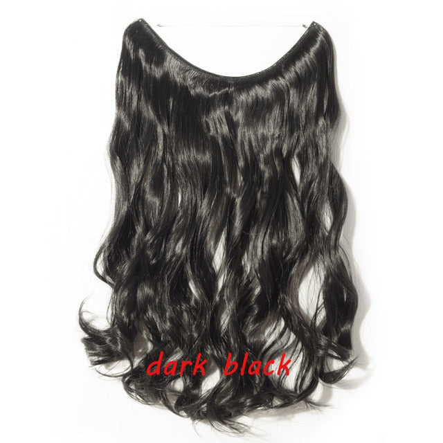 20inch Invisible Wire No Clip One Piece Halo Hair Extension flip in false hair Hairpieces Synthetic hair for women
