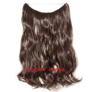 20inch Invisible Wire No Clip One Piece Halo Hair Extension flip in false hair Hairpieces Synthetic hair for women
