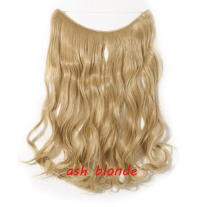 20inch Invisible Wire No Clip One Piece Halo Hair Extension flip in false hair Hairpieces Synthetic hair for women