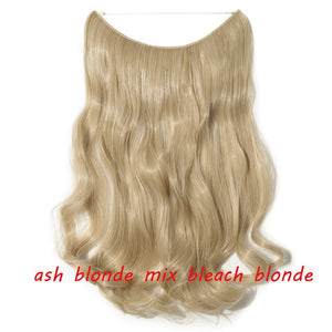 20inch Invisible Wire No Clip One Piece Halo Hair Extension flip in false hair Hairpieces Synthetic hair for women