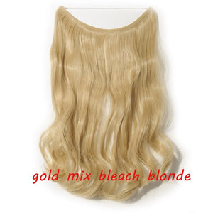 20inch Invisible Wire No Clip One Piece Halo Hair Extension flip in false hair Hairpieces Synthetic hair for women
