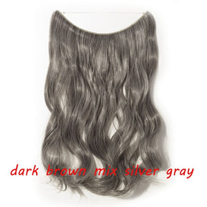 20inch Invisible Wire No Clip One Piece Halo Hair Extension flip in false hair Hairpieces Synthetic hair for women