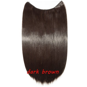 20inch Invisible Wire No Clip One Piece Halo Hair Extension flip in false hair Hairpieces Synthetic hair for women