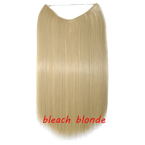20inch Invisible Wire No Clip One Piece Halo Hair Extension flip in false hair Hairpieces Synthetic hair for women