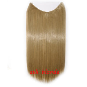 20inch Invisible Wire No Clip One Piece Halo Hair Extension flip in false hair Hairpieces Synthetic hair for women