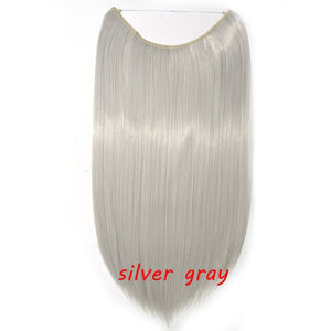 20inch Invisible Wire No Clip One Piece Halo Hair Extension flip in false hair Hairpieces Synthetic hair for women
