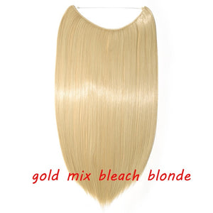 20inch Invisible Wire No Clip One Piece Halo Hair Extension flip in false hair Hairpieces Synthetic hair for women