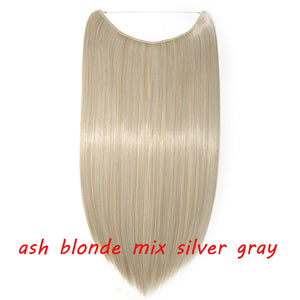 20inch Invisible Wire No Clip One Piece Halo Hair Extension flip in false hair Hairpieces Synthetic hair for women