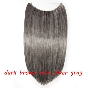 20inch Invisible Wire No Clip One Piece Halo Hair Extension flip in false hair Hairpieces Synthetic hair for women
