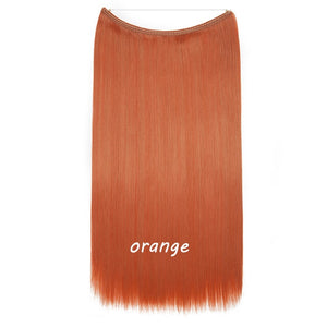 20inch Invisible Wire No Clip One Piece Halo Hair Extension flip in false hair Hairpieces Synthetic hair for women
