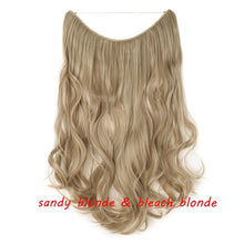 Load image into Gallery viewer, 20inch Invisible Wire No Clip One Piece Halo Hair Extension flip in false hair Hairpieces Synthetic hair for women