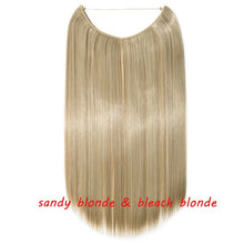 Load image into Gallery viewer, 20inch Invisible Wire No Clip One Piece Halo Hair Extension flip in false hair Hairpieces Synthetic hair for women
