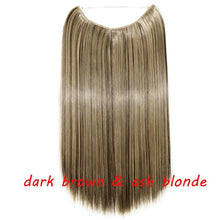 Load image into Gallery viewer, 20inch Invisible Wire No Clip One Piece Halo Hair Extension flip in false hair Hairpieces Synthetic hair for women