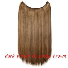 Load image into Gallery viewer, 20inch Invisible Wire No Clip One Piece Halo Hair Extension flip in false hair Hairpieces Synthetic hair for women