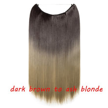 Load image into Gallery viewer, 20inch Invisible Wire No Clip One Piece Halo Hair Extension flip in false hair Hairpieces Synthetic hair for women