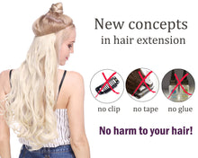Load image into Gallery viewer, 20inch Invisible Wire No Clip One Piece Halo Hair Extension flip in false hair Hairpieces Synthetic hair for women
