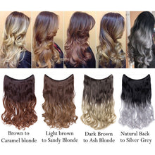 Load image into Gallery viewer, 20inch Invisible Wire No Clip One Piece Halo Hair Extension flip in false hair Hairpieces Synthetic hair for women
