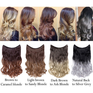 20inch Invisible Wire No Clip One Piece Halo Hair Extension flip in false hair Hairpieces Synthetic hair for women