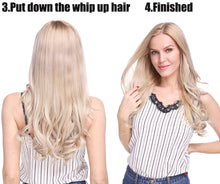 Load image into Gallery viewer, 20inch Invisible Wire No Clip One Piece Halo Hair Extension flip in false hair Hairpieces Synthetic hair for women