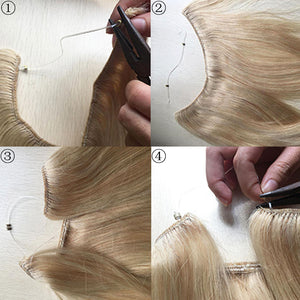 20inch Invisible Wire No Clip One Piece Halo Hair Extension flip in false hair Hairpieces Synthetic hair for women