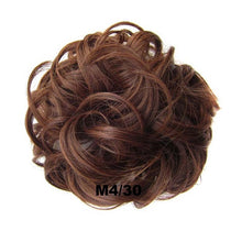 Load image into Gallery viewer, Synthetic Messy Chignon Donut Gary Brown Color 30g/1.05 OZ  Hair Bun Pad Elastic Hair Rope Rubber Band Hair Extensions
