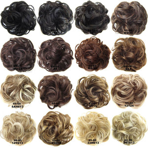 Synthetic Messy Chignon Donut Gary Brown Color 30g/1.05 OZ  Hair Bun Pad Elastic Hair Rope Rubber Band Hair Extensions