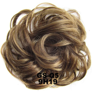 Synthetic Messy Chignon Donut Gary Brown Color 30g/1.05 OZ  Hair Bun Pad Elastic Hair Rope Rubber Band Hair Extensions