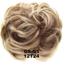 Load image into Gallery viewer, Synthetic Messy Chignon Donut Gary Brown Color 30g/1.05 OZ  Hair Bun Pad Elastic Hair Rope Rubber Band Hair Extensions