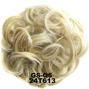 Synthetic Messy Chignon Donut Gary Brown Color 30g/1.05 OZ  Hair Bun Pad Elastic Hair Rope Rubber Band Hair Extensions