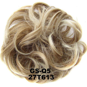 Synthetic Messy Chignon Donut Gary Brown Color 30g/1.05 OZ  Hair Bun Pad Elastic Hair Rope Rubber Band Hair Extensions