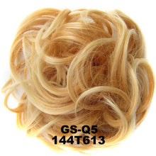 Load image into Gallery viewer, Synthetic Messy Chignon Donut Gary Brown Color 30g/1.05 OZ  Hair Bun Pad Elastic Hair Rope Rubber Band Hair Extensions