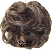 Load image into Gallery viewer, Synthetic Messy Chignon Donut Gary Brown Color 30g/1.05 OZ  Hair Bun Pad Elastic Hair Rope Rubber Band Hair Extensions