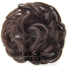 Load image into Gallery viewer, Synthetic Messy Chignon Donut Gary Brown Color 30g/1.05 OZ  Hair Bun Pad Elastic Hair Rope Rubber Band Hair Extensions