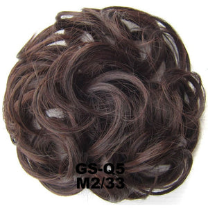 Synthetic Messy Chignon Donut Gary Brown Color 30g/1.05 OZ  Hair Bun Pad Elastic Hair Rope Rubber Band Hair Extensions