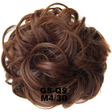 Load image into Gallery viewer, Synthetic Messy Chignon Donut Gary Brown Color 30g/1.05 OZ  Hair Bun Pad Elastic Hair Rope Rubber Band Hair Extensions