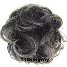 Load image into Gallery viewer, Synthetic Messy Chignon Donut Gary Brown Color 30g/1.05 OZ  Hair Bun Pad Elastic Hair Rope Rubber Band Hair Extensions